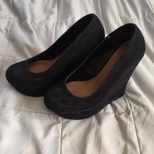 COPY - Platform Black Wedges